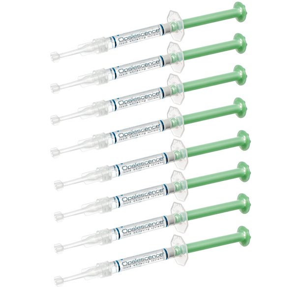 Opalescence 20% Gel Syringes Teeth Whitening - Refill Kit (8 Syringes) Carbamide Peroxide, Fluoride. Made by Ultradent, in Mint Flavor. Tooth Whitening - 5196-4