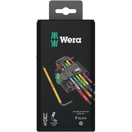Wera Tools 05073599001 967 SPKL/9 TX BO SB L-Key Set Tamper-Proof TORX Screws, One Size, Multi