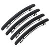 4.3" Long Shiny Curved Steel French Barrettes for Thick Hair Acrylic Hair Barrettes Chic Ponytail Hair Clips for Styling Long Hair,4pcs (Black)