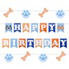 Blue Dog Happy Birthday Banner, Dog Themed Banner Happy Birthday Party Supplies Birthday Banner Dog Birthday Sign for Birthday Party Decorations