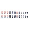 Halloween Fake Nails Medium Square MABKJLF French Press on Nails White Spider Web Full Cover Nightmare Before Christmas Nails Glossy False Nails Artificial Acrylic Nails for Women Girls 24 Pcs