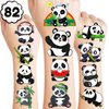 82 PCS Panda Temporary Tattoos Themed Birthday Party Decorations Favors Supplies Decor Bamboo Panda Tattoo Stickers for Kids Girls Boys Cute Gifts School Prizes Reward