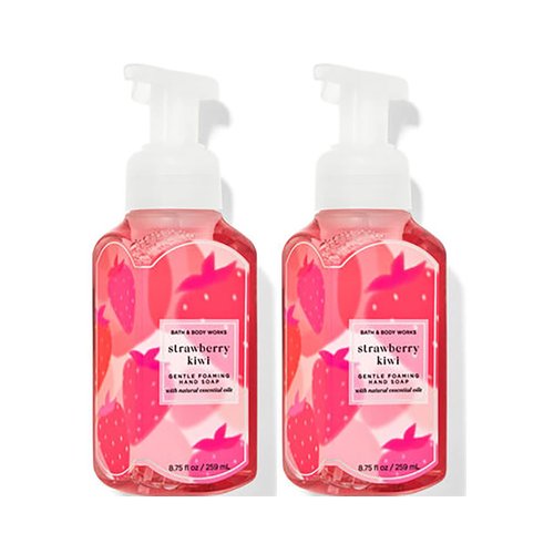Bath & Body Works Strawberry Kiwi Gentle Foaming Hand Soap 8.75 Ounce 2-Pack (Strawberry Kiwi)