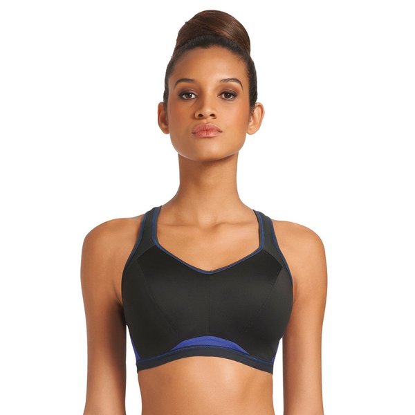 Freya Women's Underwire Crop Top Sports Bra, Electric Black, 36B