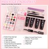 Clara Colors Poly Gel Nail Kit, 4 Colors Clear White Jelly Nude Pink Builder Poly Extension Gel Nail Kit with Slip Solution Base Top Coat Gel and Nail Art Tools Polygel Nail Kit Starter Kit