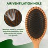 Hair brush for Men and women,wet brush with wooden handle,curly hair brush,air cushion brush,wooden hairbrush for Thick/thin/Fine Hair,paddle brush for Wet & Dry Hair,oval wooden brush