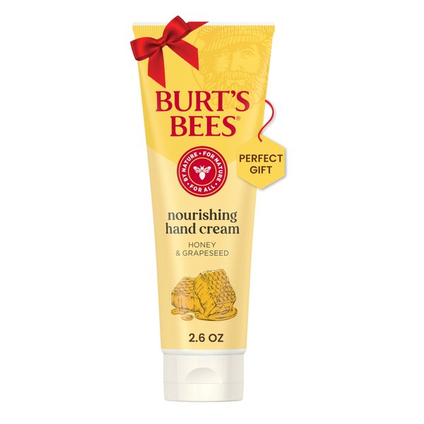 Burt's Bees Stocking Stuffers, Nourishing Honey & Grapeseed Oil Hand Cream, Natural Origin Skin Care Christmas Gifts, 2.6 Oz