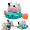 Green Milk Cow Wind Up Bath Toy, Fun Baby Bath Toys for Kids and Toddlers 3-5, Cow Bathtub Toys, Water Table Toys, Animal Wind Up Toys for Easter Basket Stuffers, Birthday