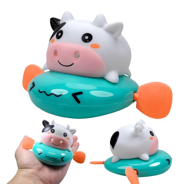 Green Milk Cow Wind Up Bath Toy, Fun Baby Bath Toys for Kids and Toddlers 3-5, Cow Bathtub Toys, Water Table Toys, Animal Wind Up Toys for Easter Basket Stuffers, Birthday