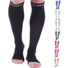 Doc Miller Open Toe Compression Socks, 15-20 mmHg, Toeless Compression Socks Women and Men for Maternity, Shin Splints & Calf Recovery, 1 Pair Black Knee High Medium
