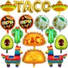 18 PCS Fiesta Party Balloons Supplies Taco Balloons Mexican Balloons Cinco De Mayo Party Decorations Cactus Avocado Hat Jumbo Mylar Foil Balloons Fiesta Party Decorations