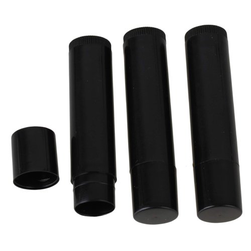RDEXP Plastic Empty Lip Balm Containers 5ml Free Lipstick Tube Pack of 10 (Black)