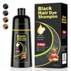 KAISASA Black Hair Dye Shampoo 3 in 1，Argan Natural Herbal Hair Color Shampoo Covers Gray Hair for Women and Men (16.9 fl.oz Black)