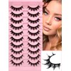 10 Pairs Manga Lashes Natural Look That Look Like Lashes Clusters,Anime Lashes 12mm Spiky Doll False Eyelashes,Cat-Eye Look Faux Mink Wispy Cosplay Japanese Korean Asian Lashes(10P-002)