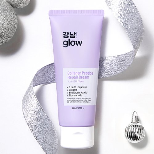 GANGNAM GLOW Collagen Peptide Repair Cream - Christmas Gifts for Women I Stocking Stuffers | Face Moisturizer with Collagen Peptides, Niacinamide and Retinol, Korean Skin Care (3.38 fl.oz / 100ml)