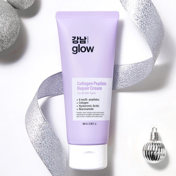 GANGNAM GLOW Collagen Peptide Repair Cream - Christmas Gifts for Women I Stocking Stuffers | Face Moisturizer with Collagen Peptides, Niacinamide and Retinol, Korean Skin Care (3.38 fl.oz / 100ml)
