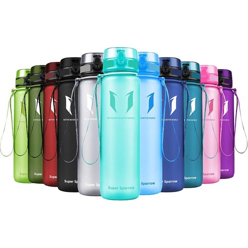 Super Sparrow Water Bottle - 25 oz - BPA & Toxic Free Tritan Water Bottles - One Touch Opening - Leak-proof Plastic Bottle - Kids Water Bottle for Office, Gym, Outdoor, Sports
