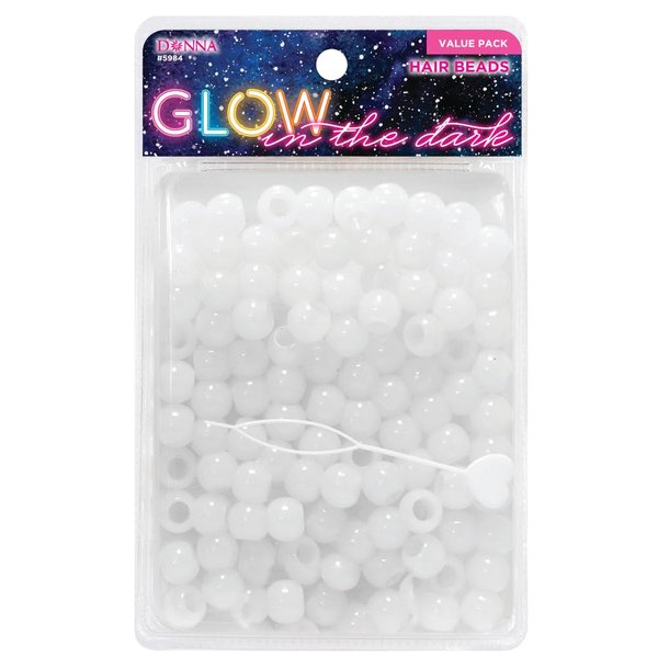 Donna Hair Beads for Braids Kit | 13x11mm Colorful Pony Beads with Quick Beader Tool | DIY Hair Braiding Beads for Kids, 1PC (White)
