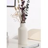 White Ceramic Flower Vase, Minimalist Modern Home Decor, Small Pampas Grass Vases for Table, Shelf Bookshelf, Mantel, Entryway and Centerpieces (8 in)