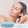 Upgrade 2 in 1 Bath and Shampoo Brush, Silicone Body Scrubber for Use in Shower, Exfoliating Body Brush, Premium Silicone Loofah, Head Scrubber, Scalp Massager/Brush, Easy to Clean (1PC Blue)