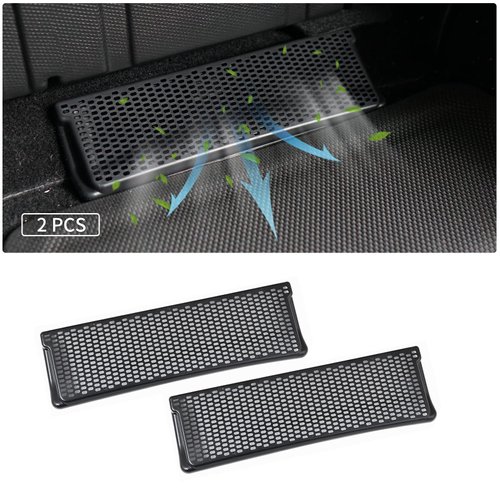 Powlamks Tesla Model Y Under Seat Air Outlet Vent Cover, Backseat Air Flow Vent Grille Protector for Model Y 2020 2021 2022 Accessories (Set of 2)