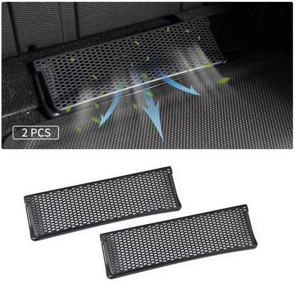 Powlamks Tesla Model Y Under Seat Air Outlet Vent Cover, Backseat Air Flow Vent Grille Protector for Model Y 2020 2021 2022 Accessories (Set of 2)