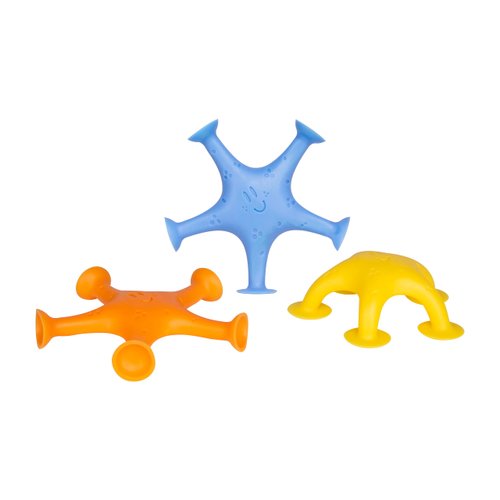 Ubbi Starfish Stretch and Suction Bath Toys, Baby Bath Accessory, Water Toys for Toddler Bath Time, Fun Baby Water Toys, Set of 3