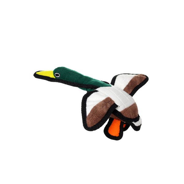 TUFFY - World's Tuffest Soft Dog Toy - Barnyard Junior Duck - Squeakers - Multiple Layers. Made Durable, Strong & Tough. Interactive Play (Tug, Toss & Fetch). Machine Washable & Floats