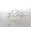 Generic Small gold or silver filigree metal hair slide stick clip barrette (Primary color: Gold), 1 Count (Pack of 1)