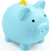 Piggy Bank for Kids Adults, Vcertcpl Unbreakable Plastic Piggy Bank Coin Bank Money Saving Box for Cash Saving, Kids Bank Money Jar Adults, Piggy Bank for Boys Girls, Gift Toys Banks for Kids (Blue)
