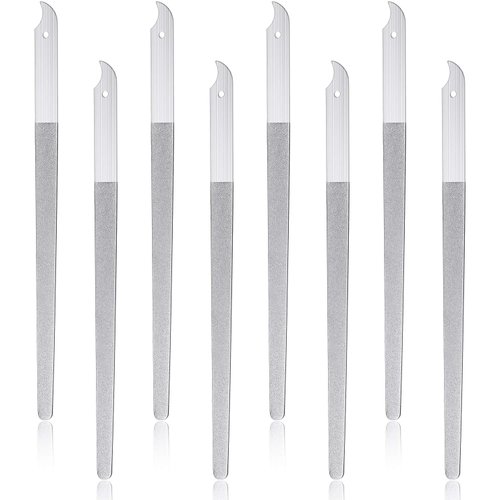 8 Packs Diamond Nail File Stainless Steel Double Sided Nail File Metal File Buffer Fingernails Toenails Manicure Files Manicure Pedicure Tools for Salon and Home, 8 Inches