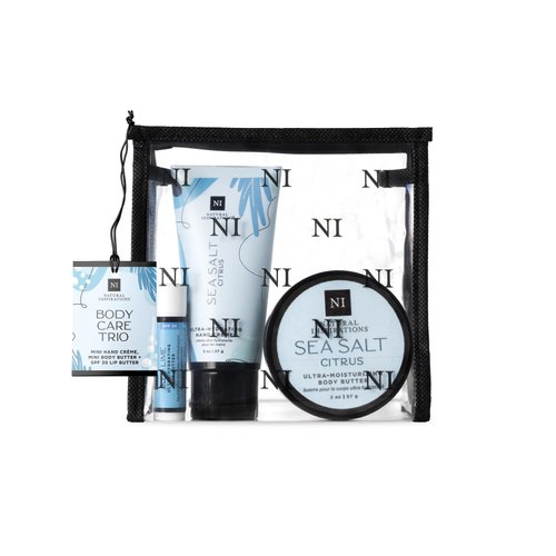 Natural Inspirations Sea Salt Citrus Body Care Trio Gift Set in Travel Bag