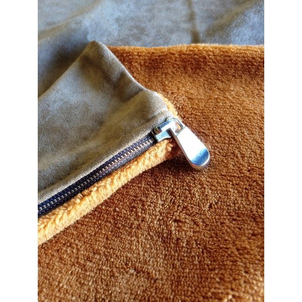 Replacement Sudan Brown Coral Fleece Micro Plush Brown Microsuede Zippered Flat Style Duvet External Cover for Dog Bed (45''x31'' Flat Style) Fits (41"x27"x4") Pet Bed
