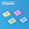 50 Pads Mini Sticky Notes 1.5X 2 inch, Small Self-Stick Note, Bulk Tiny Pads for Office, School, Home, 100 Sheets/Pad, 4 Pastel Colors, Pink, Yellow, Green, Blue