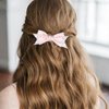 3pcs Bow Knot Hair Clips, Black Pink Off White Bow Tie Barrettes Smooth Satin Kawaii Ribbon Clips Multi-Layer Design Bow Clips Hair Accessories for Women Girls (3.35x1.65 inch)