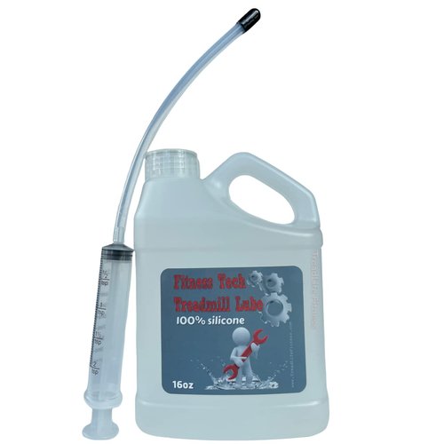 Fitness Tech 100% Silicone Treadmill Lubricant - Easy to Apply Syringe - Instructions - Jumbo Size 16oz