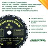FORESTER Brush Cutter Blades and File Set - Trimmer Chainsaw Tooth Saw Blade - for Trimming Trees, Cutting String, Underbrush, and More - 20 Tooth 9" Circular Brush Blade with 3/16" File