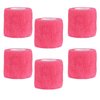 VideoPUP Tattoo Grip Cover Wrap,6pcs Phosphor Pink Disposable Cohesive Tattoo Grip Cover Elastic Bandage Handle Grip Tube for Tattoo Machine Tattoo Grip Accessories