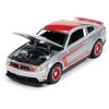 Autoworld 1/64 diecast Model of 2012 Ford Mustang Boss 302 Laguna Seca Ingot Silver Metallic and Red with Red Wheels Ltd Ed 13312 pcs 64262-AWSP046 B