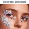 GBZW 12 Colors Body Glitter, Face Glitter, Glitter Makeup, Holiday Party Makeup, Suitable for Body, Hair, Eyeshadow, Nails, Includes 2 Makeup Brushes