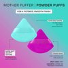 Freeman Mother Puffer Powder Puff 8 Count Set, Makeup Puffs For Pressed or Loose Powder, Velvet Material, Cloud Skin, Triangle Powder Puffs With Finger Band For Setting & Baking, Vegan & Cruelty-Free