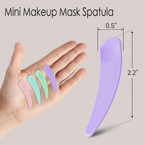 100PCS Cosmetic Spatulas, Small Makeup Spatula, Mini Plastic Makeup Scoop for Mixing and Sampling, Skin Care Facial Cream Mask Spatula (Multicolor)