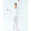 Finihen Girls Leotard Basic Long Sleeve Ballet Dance Leotard White 2-4yrs