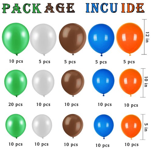 Sport Balloons Arch Garland Football Party Decoration White Brown Green Orange Blue Balloons Camping Party Supplies for Sport Favor Theme Birthday Party Decorations