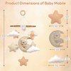 Crib Mobile for Girls, Sleeping Princess Bear Baby Mobile for Crib, Handmade Felt Crib Mobile, Baby Crib Mobile with Cloud and Stars, Nursery Baby Mobile for Bassinet (Princess)