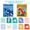 2 Pack Crafts for Kids Ages 4-8 Sticker Paint Books, Sticker Books for Kids Ages 4-8 Boys and Girls Birthday Gifts Party Favor, Travel Activity Book Set for Learning (Dinosaur+Ocean)