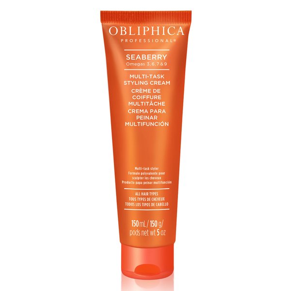 Obliphica Seaberry Styling Cream - Anti-Frizz Control, Damage Repair, Hair and Scalp Treatment - 5 Fl Oz