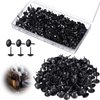 Black Upholstery Tacks, 7/16 Inch Decorative Furniture Tacks Black Thumb Tacks Upholstery Nails with Storage Box for Upholstered Sofa Furniture Cork Board, DIY Project, Home Decor (Black, 200 Pcs)