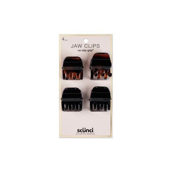 Scunci 3cm No Slip Jaw Clips - 4pk Black