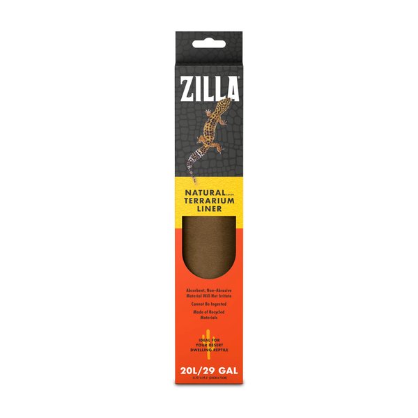 Zilla Reptile Terrarium Liner, Odor Reducing, Non-irritating, Ideal for Juvenile Reptiles and Desert Habitats, Brown, Fits Tank Size 20L/29 Gallon, 11.75” x 29.5"